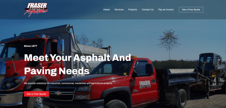Fraser Paving website designed by graphic designer Matt Gustavel